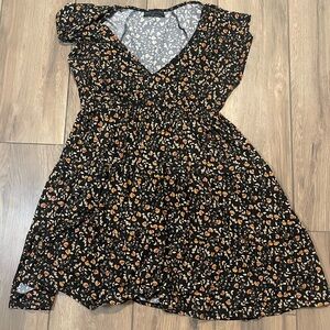 Urban Outfitters Black and Orange Floral Dress